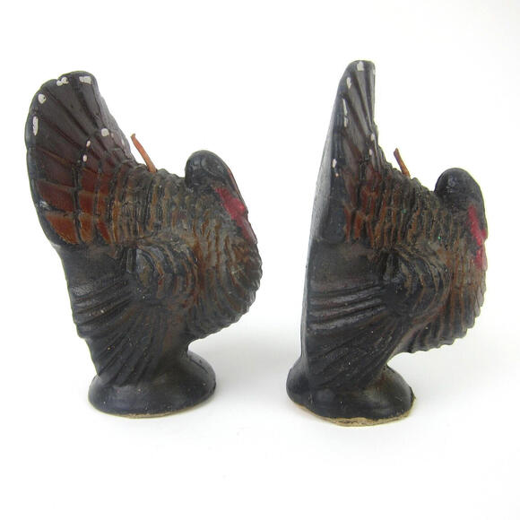 Vintage Gurley Thanksgiving Turkey Candles Set of 2 Fall Autumn Table Decor - Picture 14 of 16